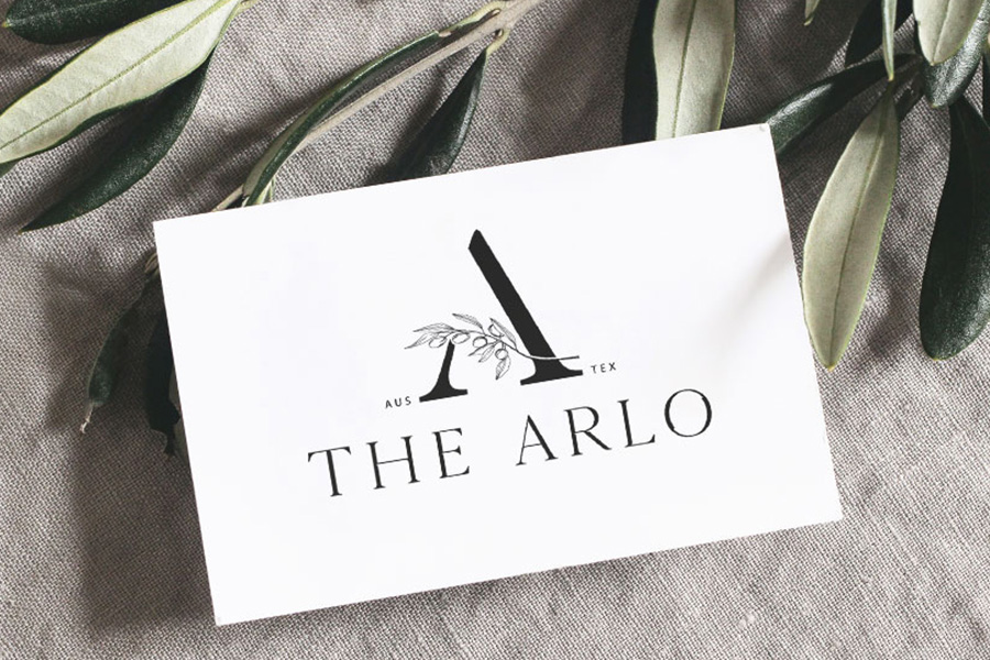 The Arlo's olive-branch logo motif
