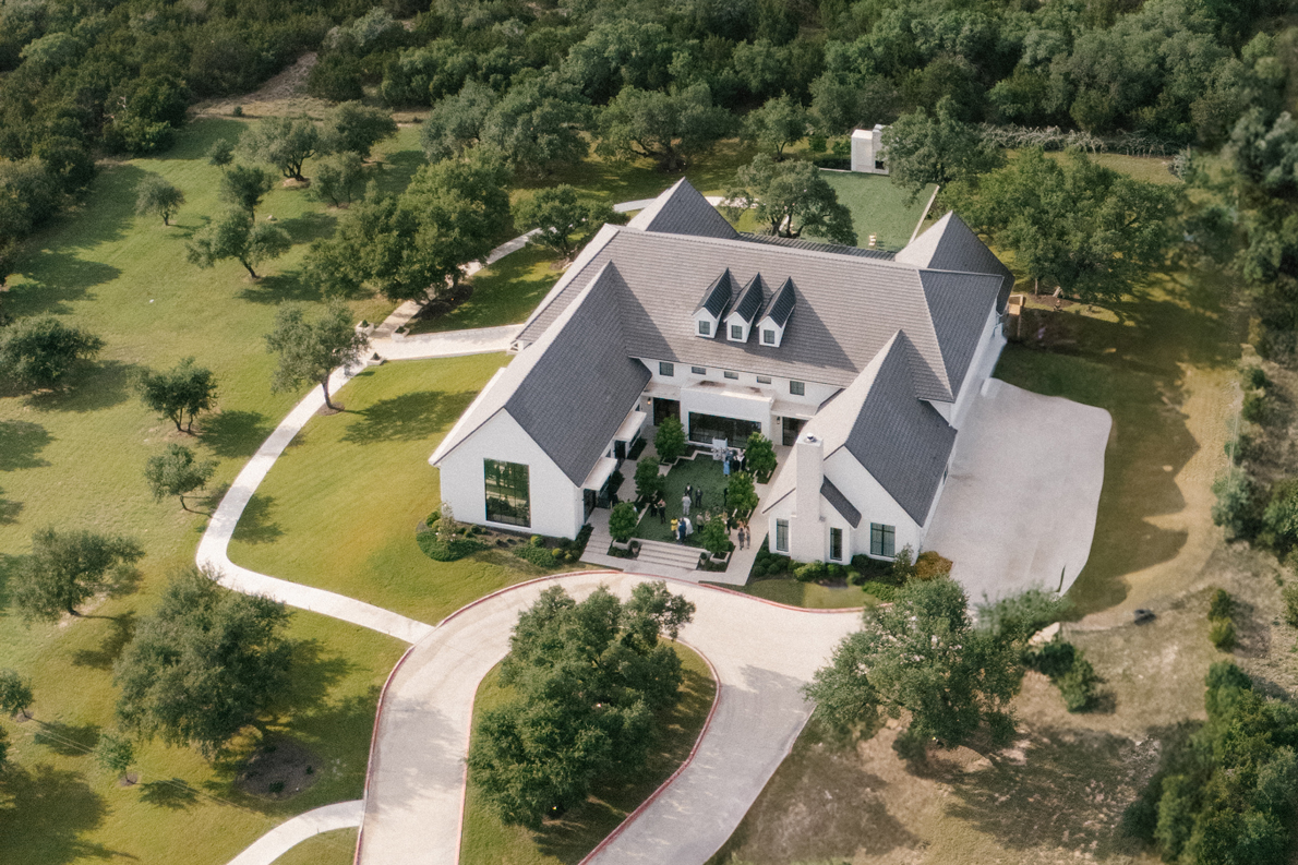 Aerial view of The Arlo with Hill Country views